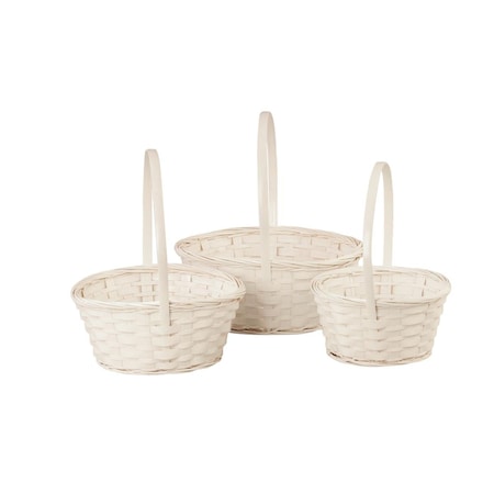 Lawnitator 4500-S3 Bamboo Basket, White, PK3 LA2681536